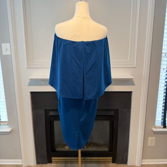 💙 Grace Karin Blue Off-Shoulder Ruffle Bodycon Dress – Size L 💙 - Picture 3 of 7